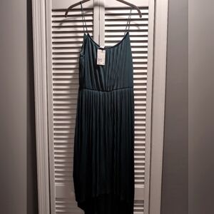 H&M pleated asymmetrical hem dress / color teal / size Medium / new with tags